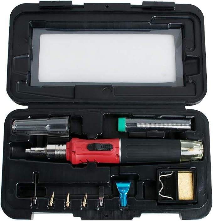 10 in 1 vinmax Professional Self-igniting Cordless Butane Soldering Iron Kit Gas Blow Torch Soldering Gun Tools Welding Pen Burner Solder: Buy Online at Best Price in UAE