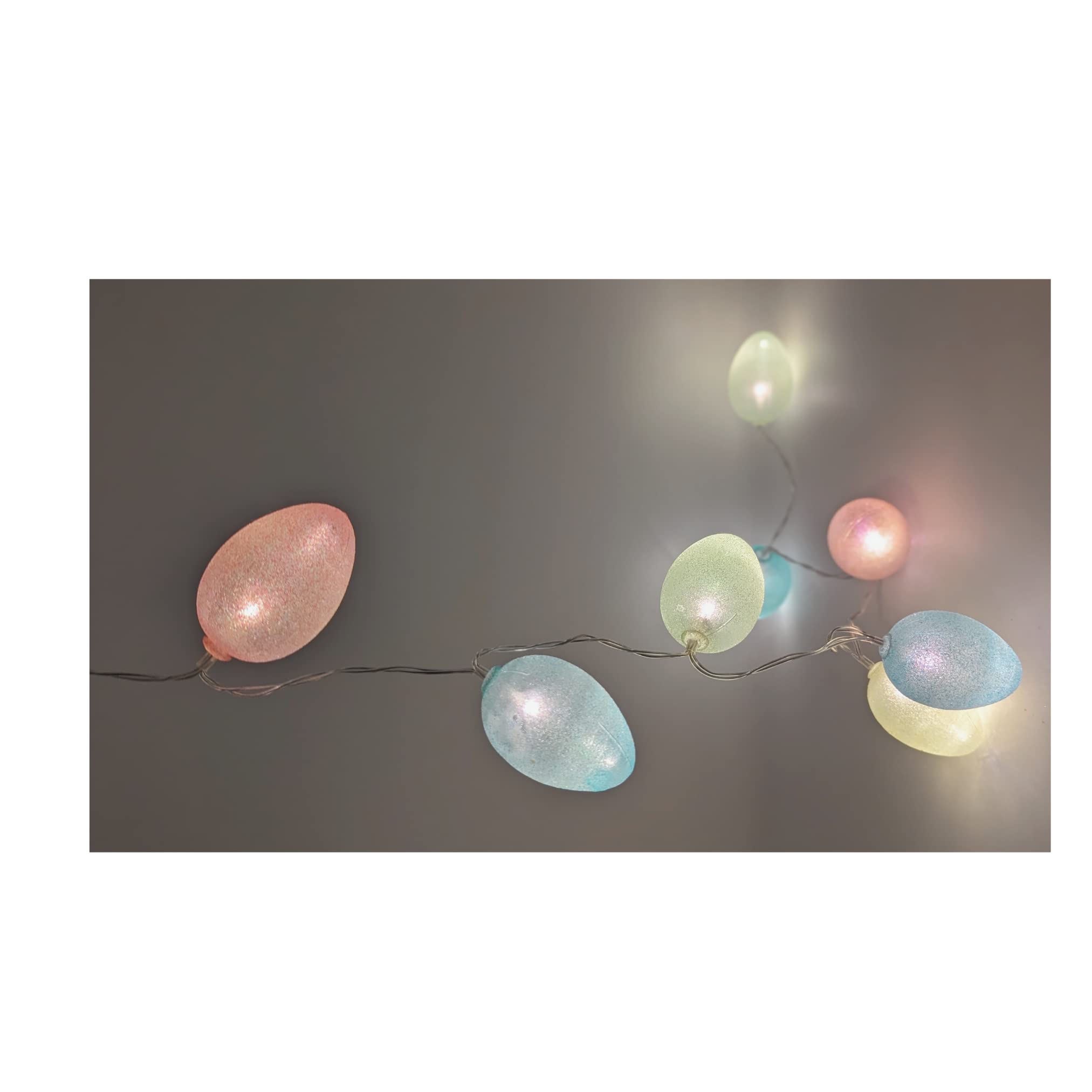 Easter Egg Decorations Easter Themed Fairy Lights With 8 Colourful Eggs LED Lights Powered By Battery Easter Decorations For Party Home Decor - 1m (Easter Egg)