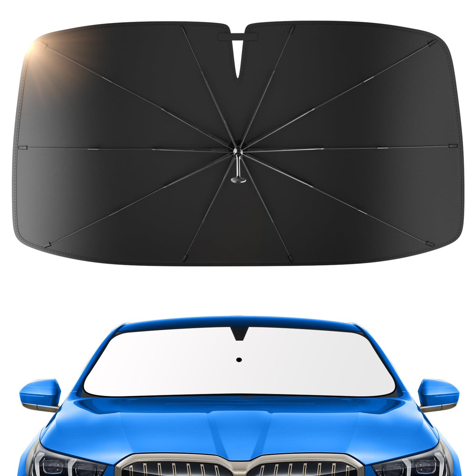 Protection Pare-brise Pare-soleil Voiture - 8 Aimants, Pliable, Protection UV Et Chaleur Pare Soleil 4 Couches