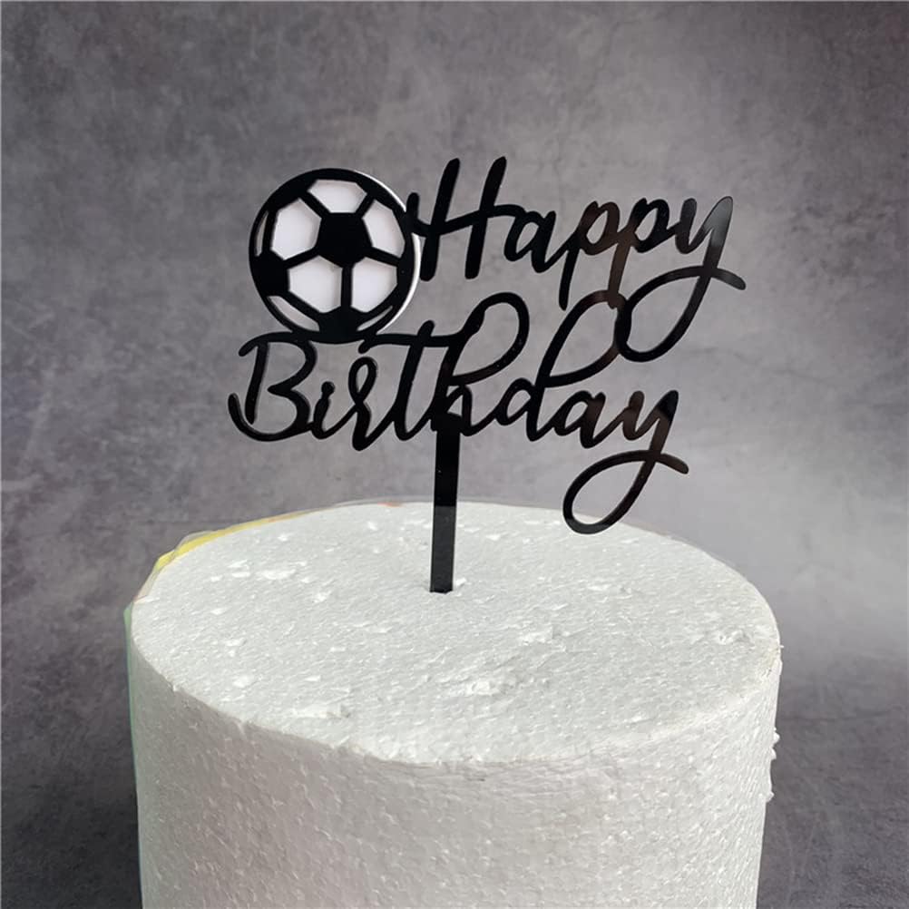 MiaLover 7 Pieces Football Cake Topper Cupcake Football Birthday Cake Decoration Happy Birthday Cake Decoration for Football Party Decorations Sports Party Decorations - Image 4