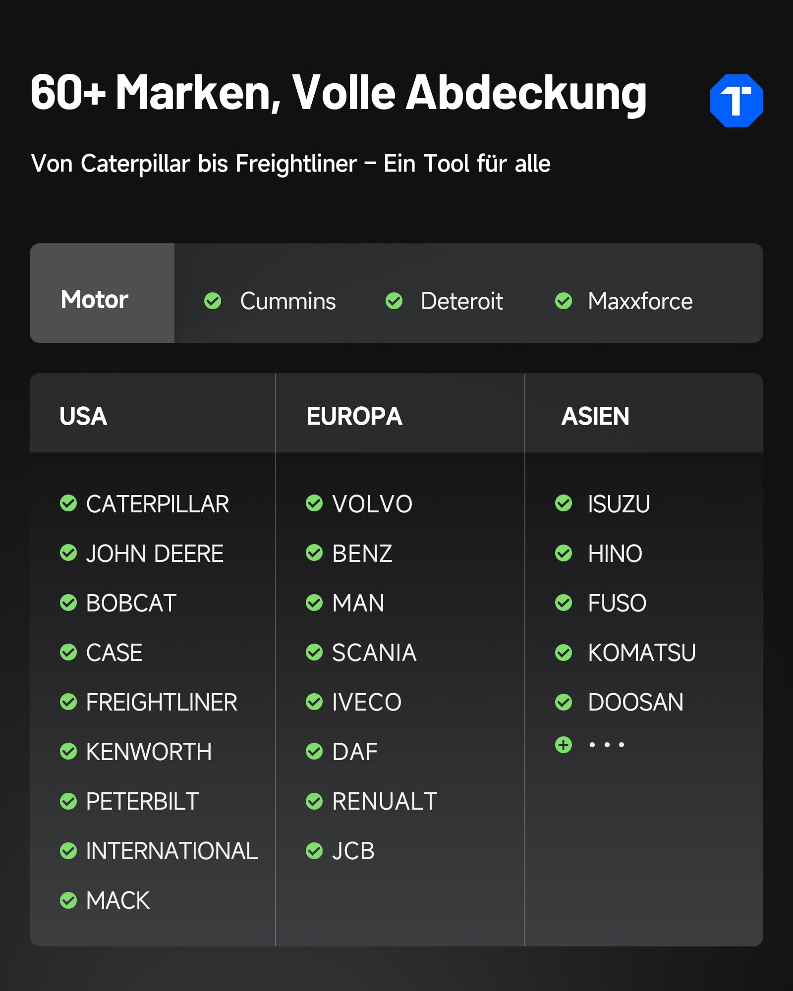 TOPDON ArtiDiag HD LKW Diagnosegerät, Professionelles LKW Scanner für Schwerlastfahrzeuge, 10 Rückstellservice inkl. DPF-Regeneration, HD OBD/EOBD, Heavy Duty Truck, 2 Jahre Updates