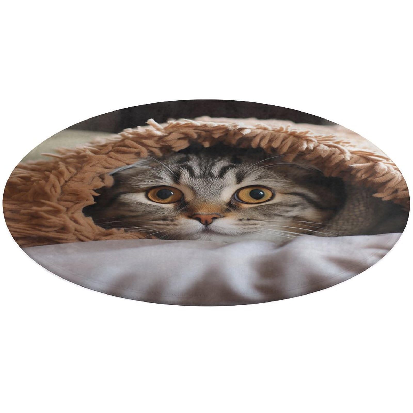 Alfombra pequeña lavable para sala de estar, cocina y baño con estampado de gatos