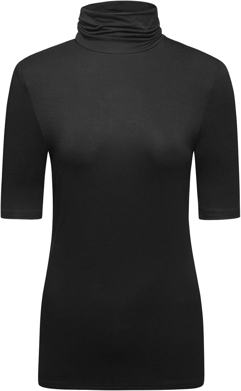 OThread & Co. Women's Half Sleeve Turtleneck T-Shirt Basic Stretch Layer Comfy High Neck Top