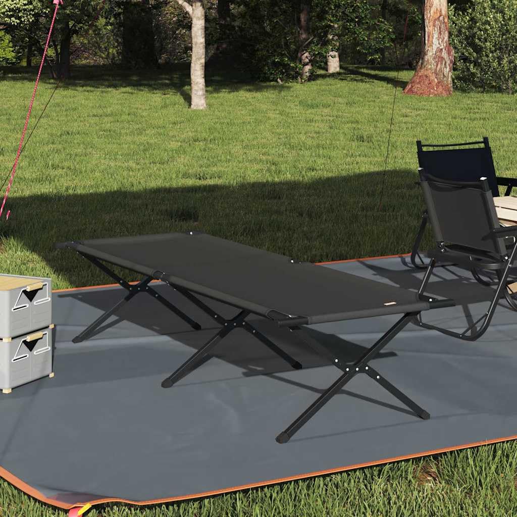 INLIFE Klapp Schlafbett fürs Camping Schwarz Ox Stoff,Sportartikel,Outdoor-Aktivitäten,Camping & Wandern,Camping-Möbel,Feldbetten,Schwarz,8.8 KG,42003187