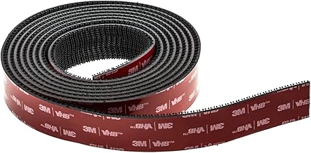 3M Dual Lock SJ3870, 1 Klebebandstreifen zur Befestigung für Autos, Dashcams, Go Pro, Mautzahlungshalterung, Druckverschluss, hochklebendes Produkt, Schwarz (25,4 mm x 2 m)