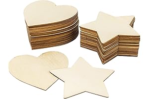 100-Pack Unfinished Blank Wood Hearts for Crafts: 4 x 4-Inch Natural Cutouts