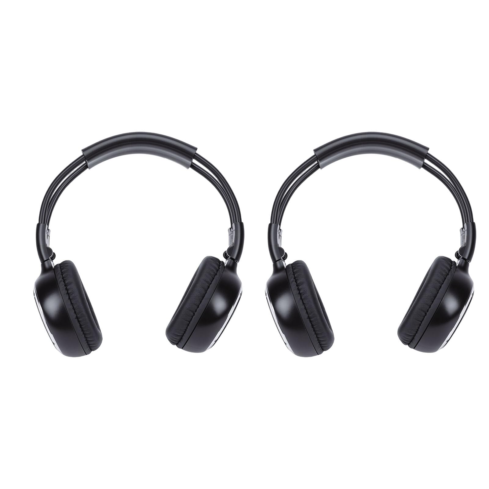 Yctze Paquete de 2 Auriculares Inalámbricos IR para Coche, Auriculares de Sonido Estéreo de Doble Canal, Almohadillas Ajustables para la Cabeza con Cojín Suave, Ideal para de Entretenimiento Trasero