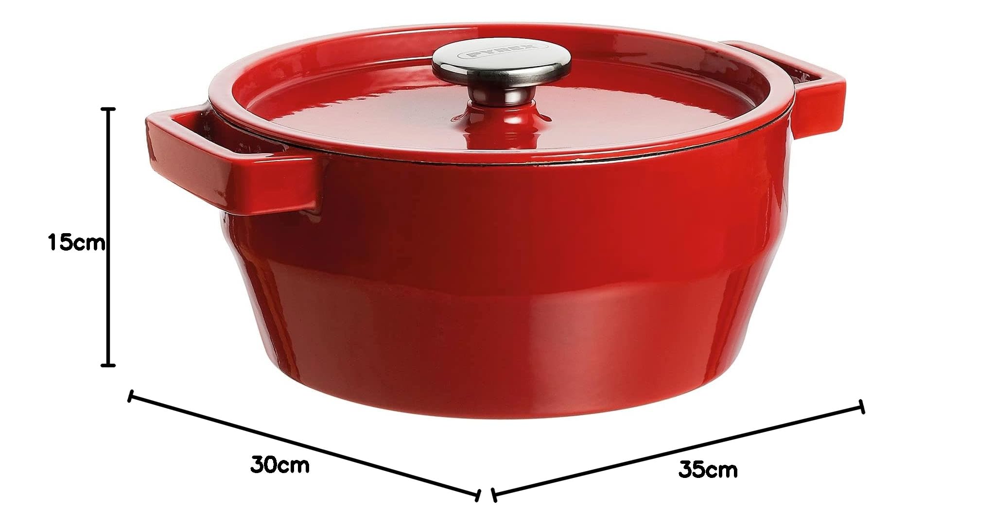 Pyrex - SlowCook - Cocotte Ronde en Fonte Compatible tous Feux dont Induction Ø 28 cm