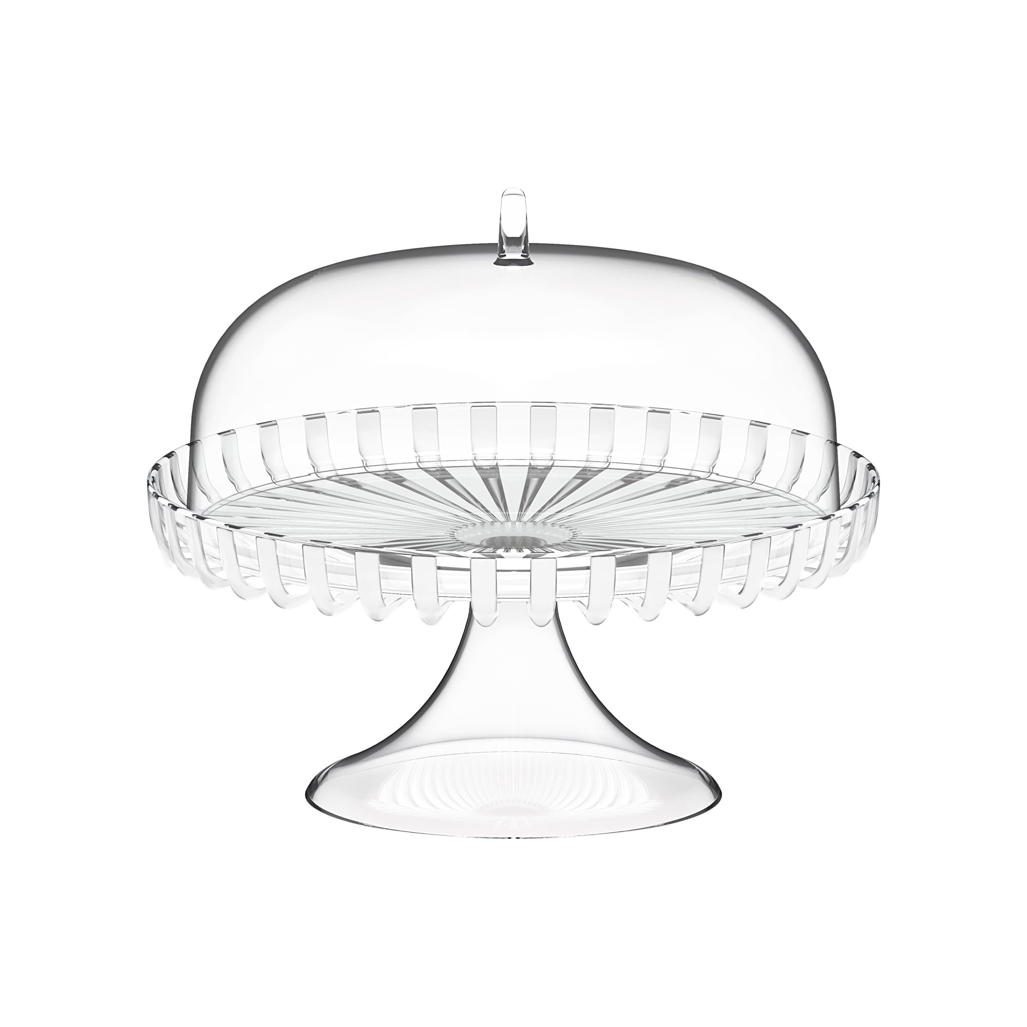 Guzzini Stand with Bell Fruit Turtleneck 12580042 Transparent White Table Diameter 31 cm Organic Plastic