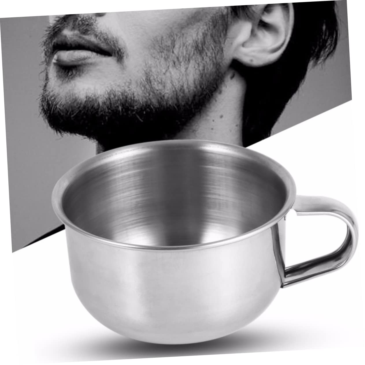 minkissy Stainless Steel Shave Bowl Shaving Cup Men's Shaving Kit Metal Shave Bowl Perfect Present for Men