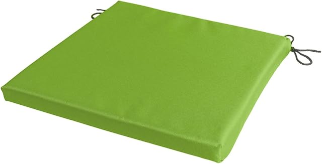 Waterproof Patio Chair Cushion with Seat Ties - Indoor and Outdoor Furniture Seating - Water-Resistant Polyester - Kitchen Dining, Lawn & Garden, Coffee Shop Use - 36 x 36 cm - Lime Green