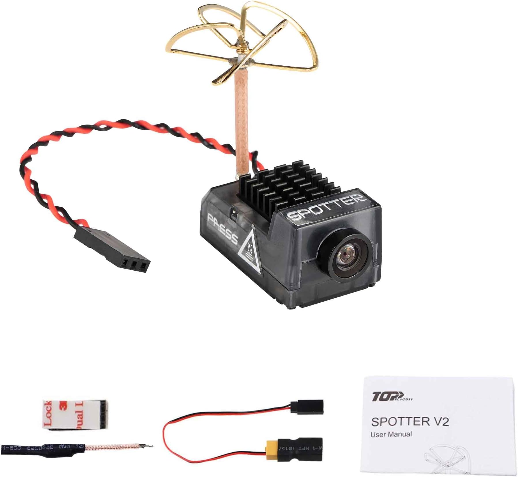 RunCam Spotter V2 FPV Camera and Transmitter Kit, 5.8G Micro AIO Cam, OSD, Integrated Mic, FOV170 Degree 700TVL, 40CH, 20MW-200MW Adjustable