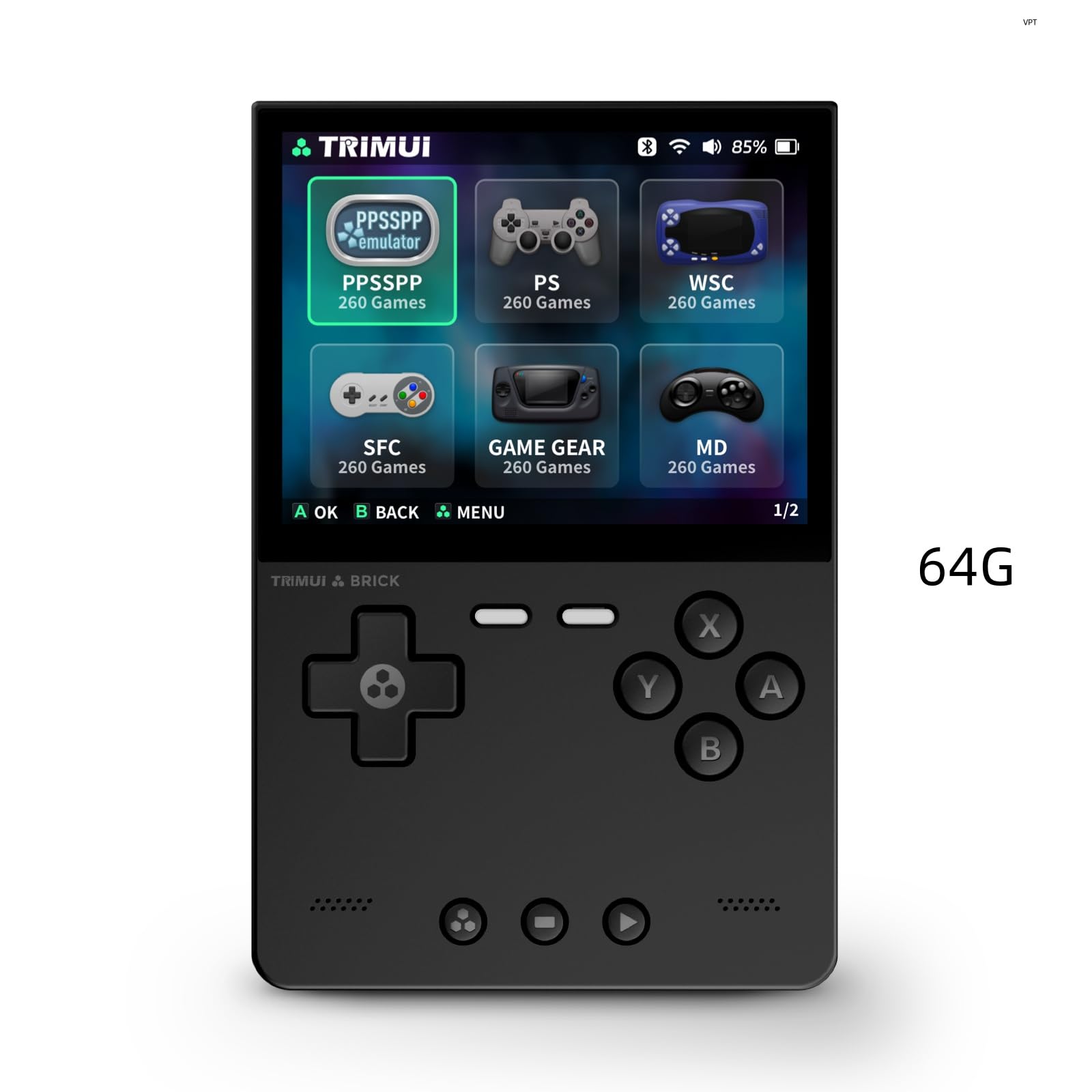Brick Handheld Game Console, Mini Game Player Compatible with 3.2 inch IPS High-Definition Screen, Portable Video Game Console (Black 64G)-image-29