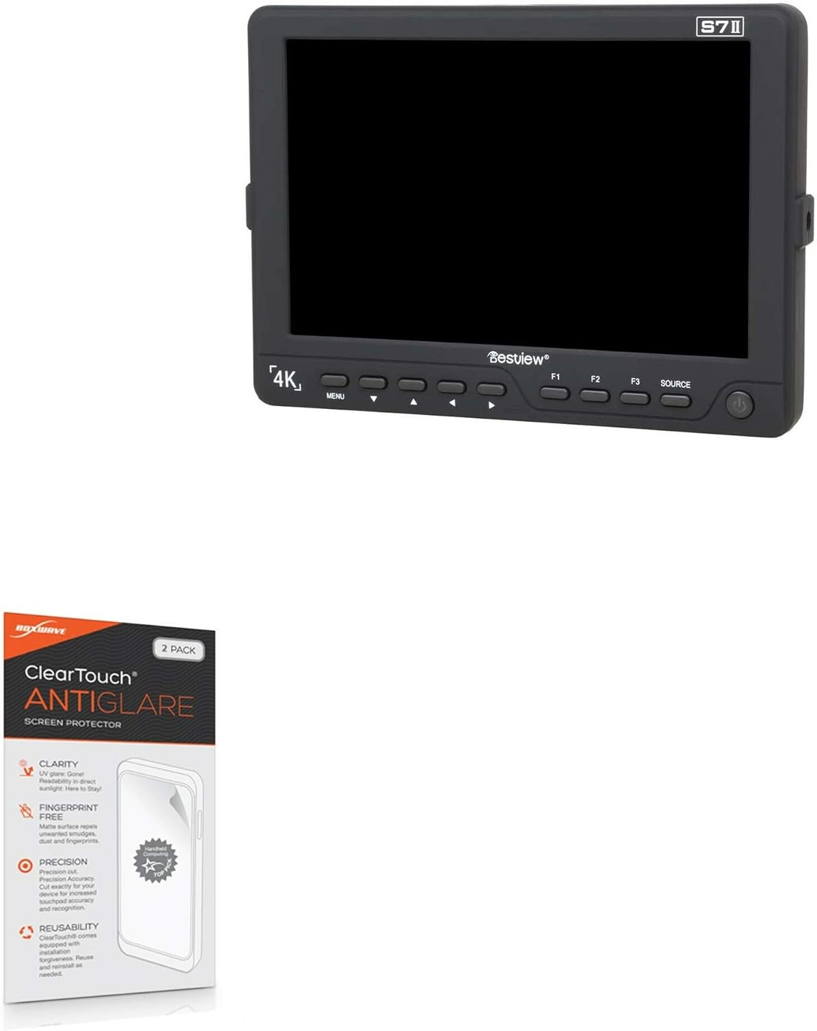 BoxWave Screen Protector Compatible with Bestview S7II-SDI - ClearTouch Anti-Glare (2-Pack), Anti-Fingerprint Matte Film Skin