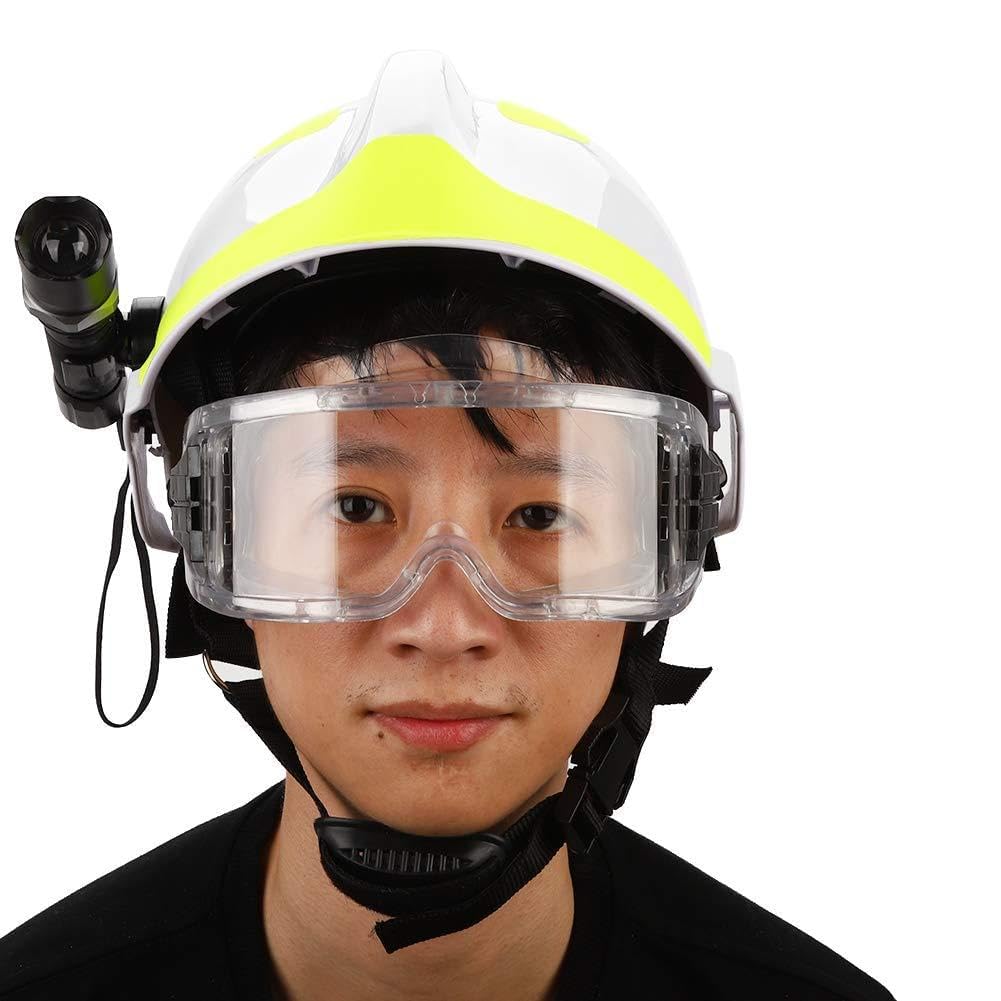 Generic Professioneller Rettungshelm mit Schutzbrille und Stirnlampe für Feuerwehrleute und Ölarbeiter, 53 cm Bis 63 cm, Stoßfest