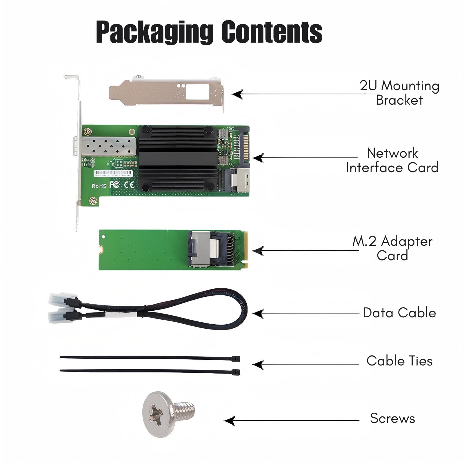 10 GB Singolo SFP+ Scheda di Rete Ethernet M.2 a 10 GB B+ M Chiave 82599en -1 Single SFP+ Server di Controllo Industriale Scheda NIC per Winds 7/8/10