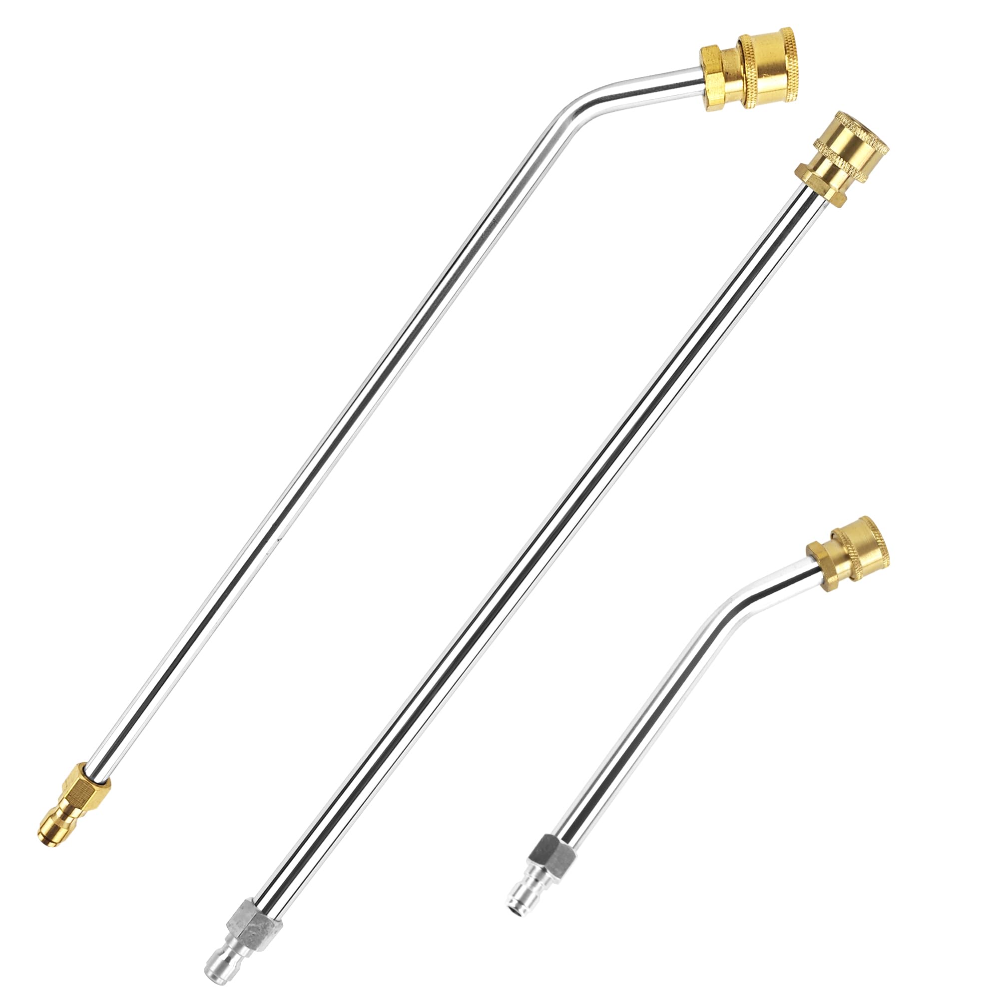 WENLISELL 3 Pcs 4000PSI Pressure Washer Lance Extension, Stainless Steel Power Washer Lance Extension with 1/4 Quick Connect, 30 Angled Extension Wand Lance for Pressure Washers, Cleaning Machine