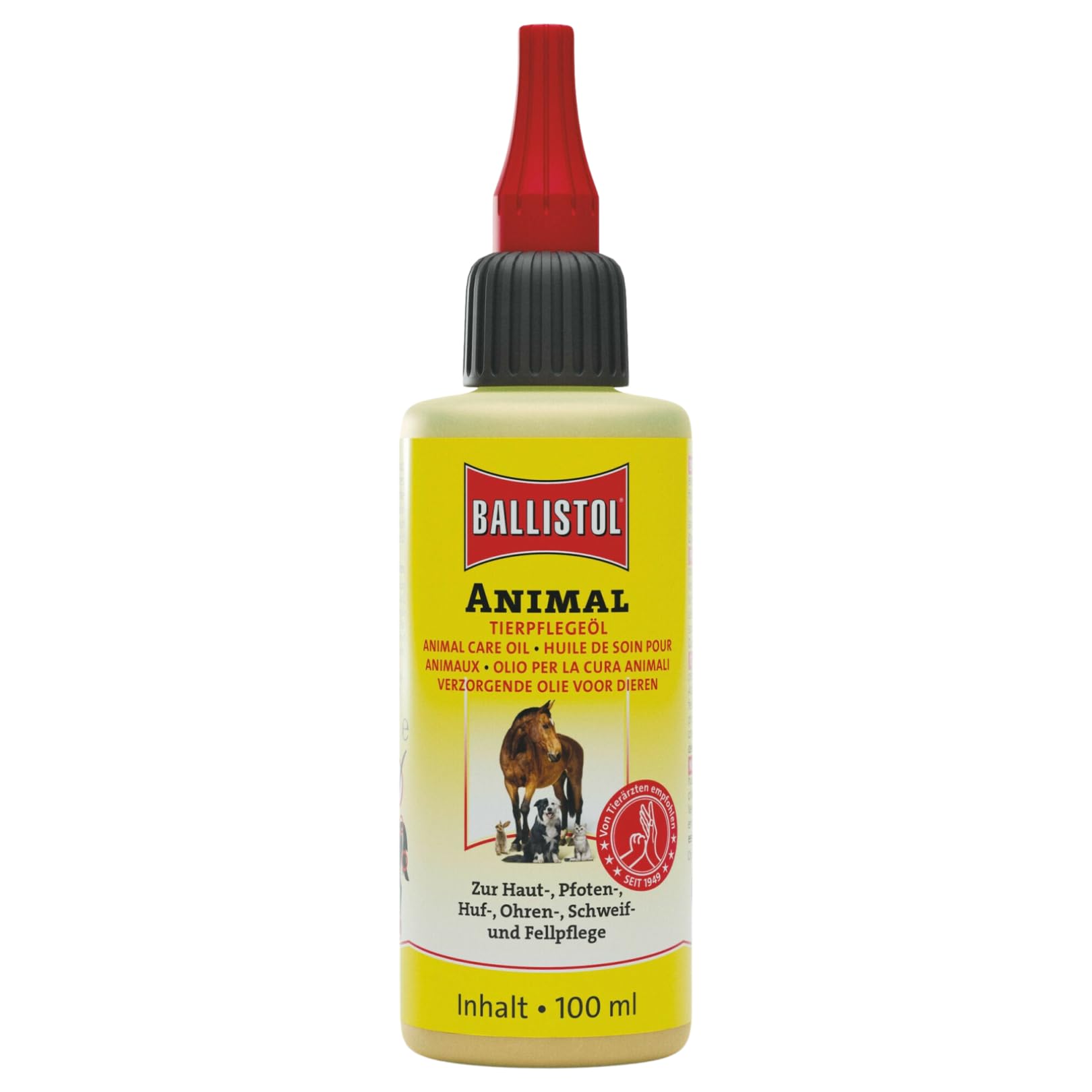 RL24 Ballistol Animal Care Oil, Animal Oil with Deep Effect, Gentle Care for Horses, Dogs, Cats etc. Ideal Tail, Fur and Hoof Care for Home, Yard & Pets, 1 x 100 ml