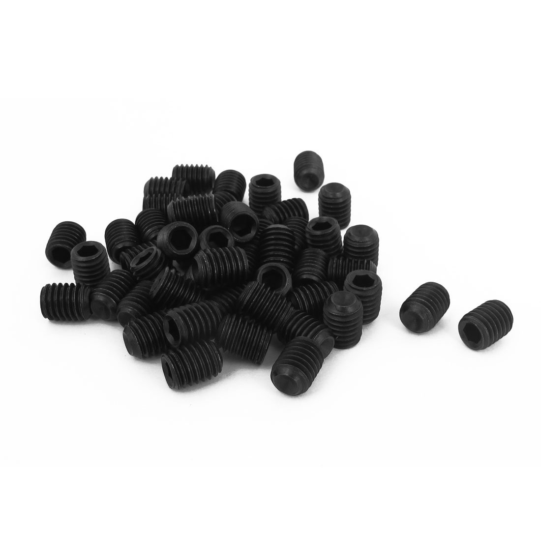 Uxcell Black Sourcing Map M8 X 10Mm 1.25Mm Pitch Hex Socket Set Cup Point Grub Screws 50Pcs
