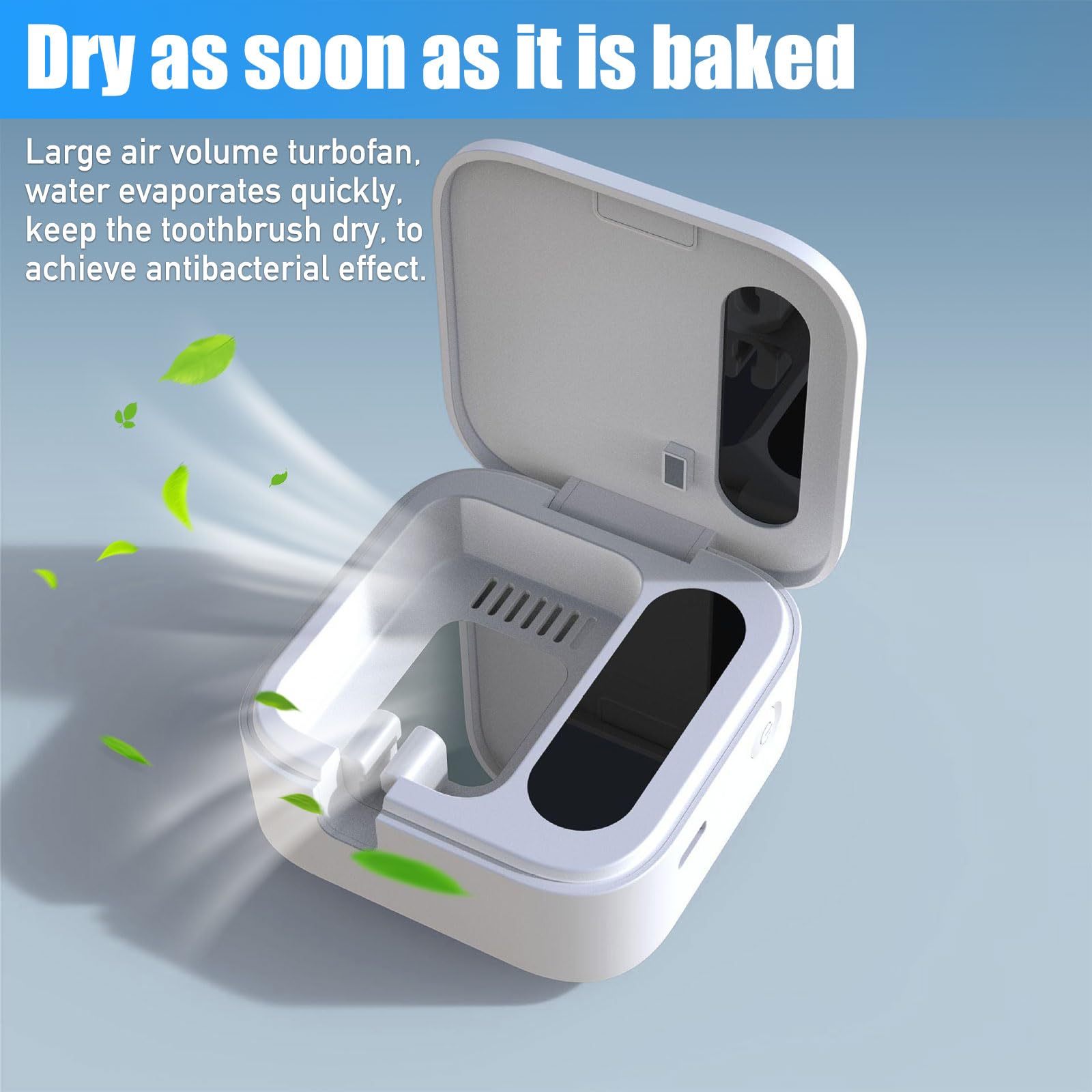 Spazzolino disinfettante, spazzolino da denti UV, disinfettante, portaspazzolino portatile con funzioni temporali e schermo LED, 1000 mAh ricaricabile a parete senza fili montato a parete