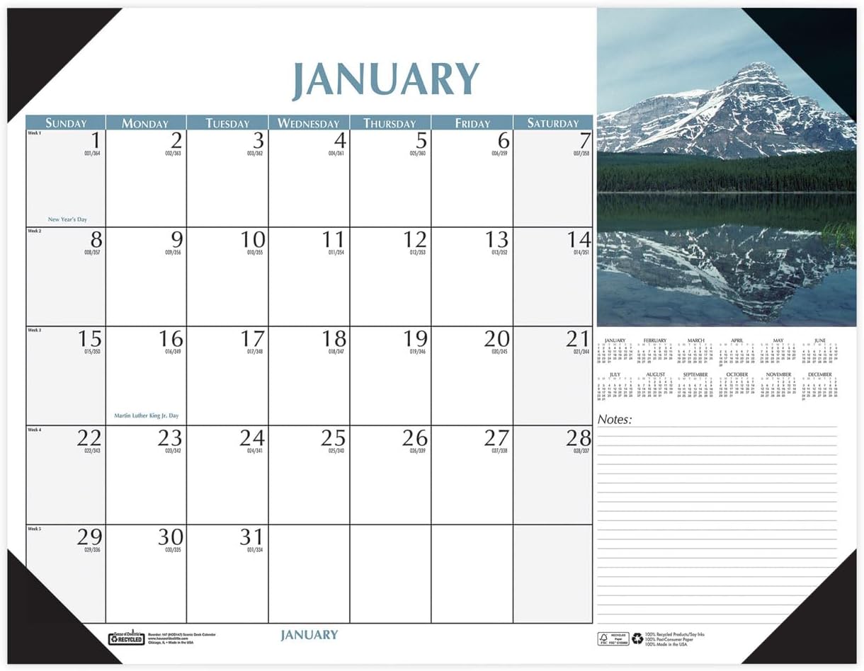 House of Doolittle 2025 Earthscapes Scenic Office Desk Pad Calendar, 18.5 x 13 Inches, January - December (HOD1476-25)