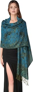 PASKMLNA Reversible Paisley Pashmina Shawl Wrap Elegant Colors