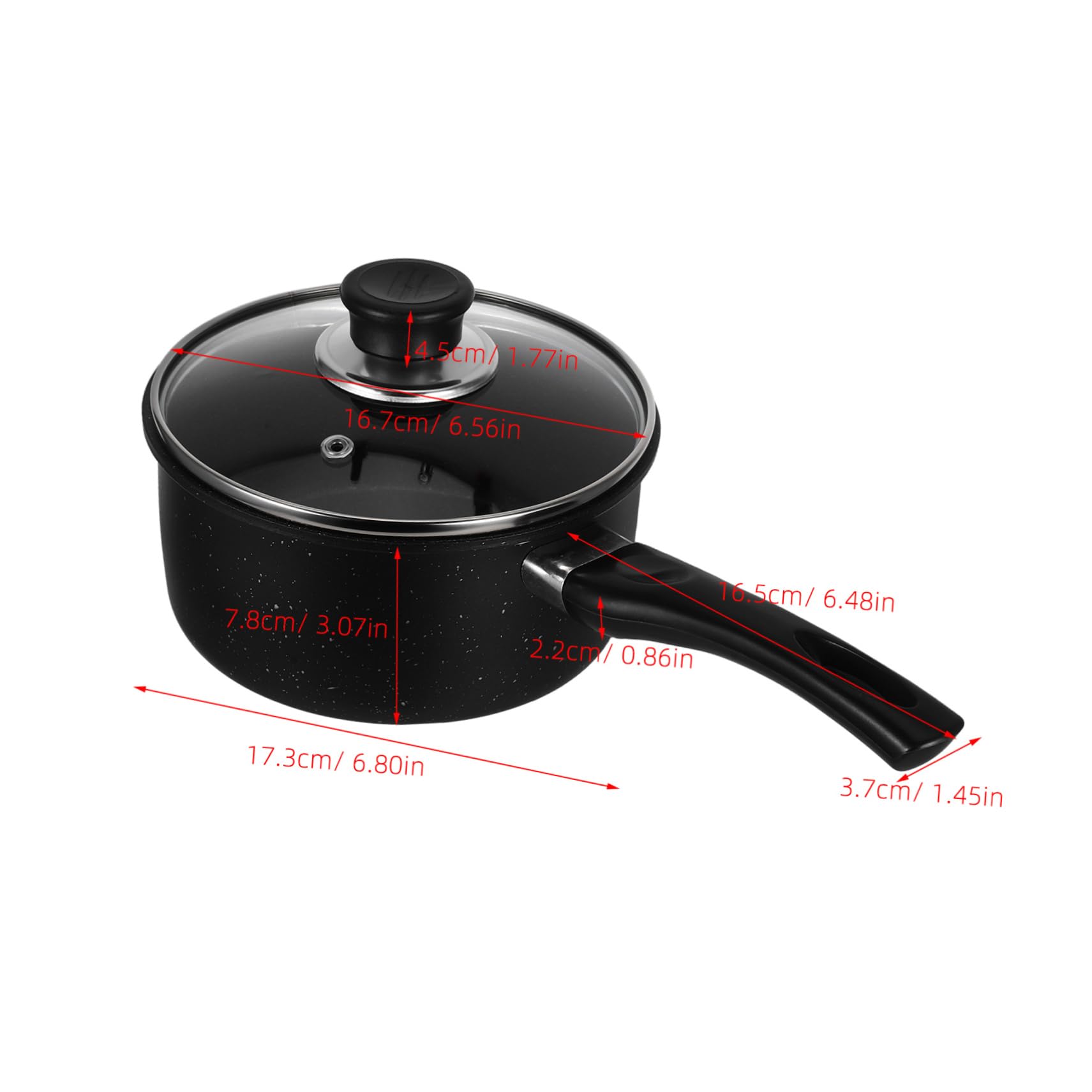 POPETPOP Piccola Casseruola Antiaderente in Maifanstone, Piccola Pentola Nera Multifunzione e Leggera per Cucina, per Latte e Salse