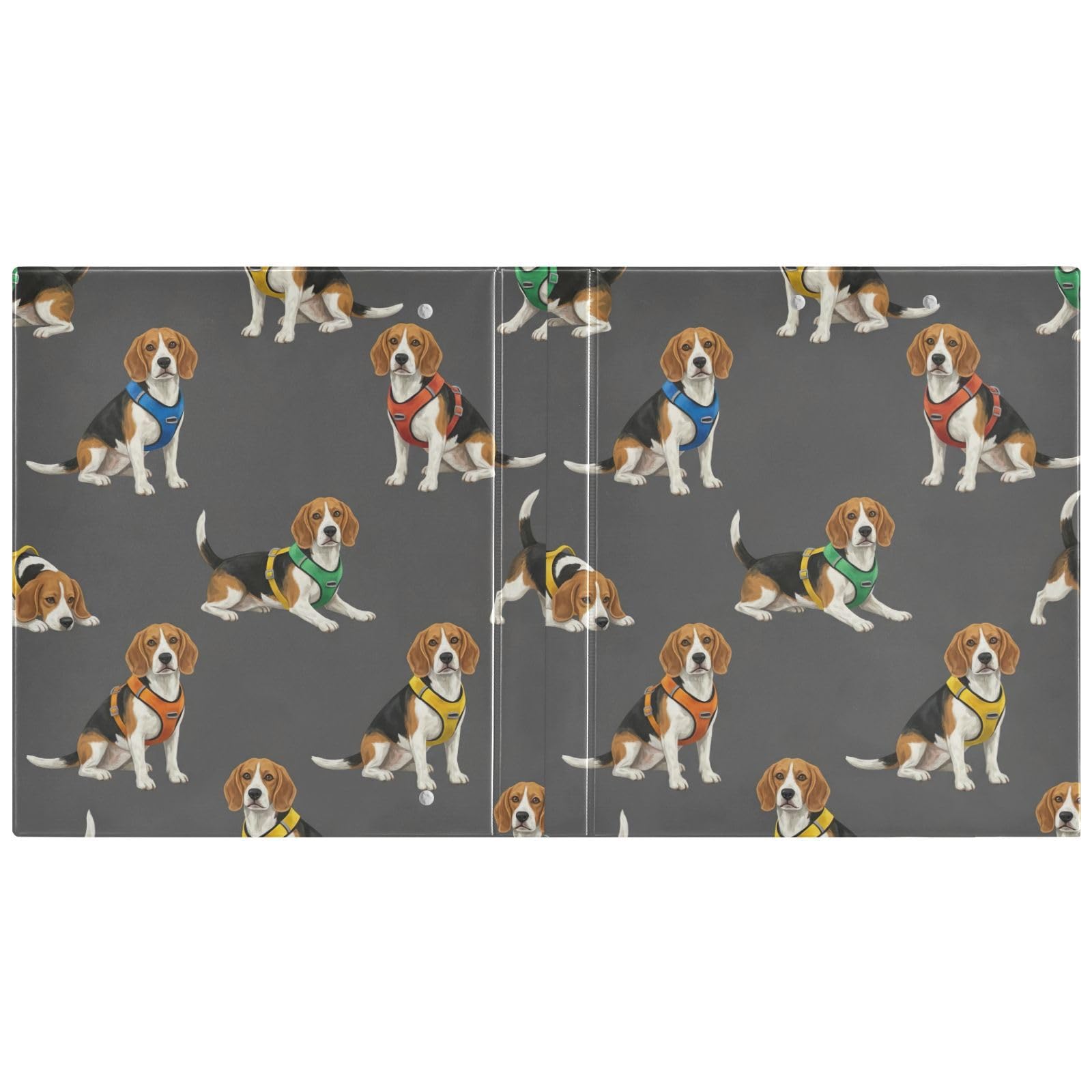 Raccoglitore a 3 anelli con 3 anelli colorati e scuri, 3,8 cm, confezione da 2