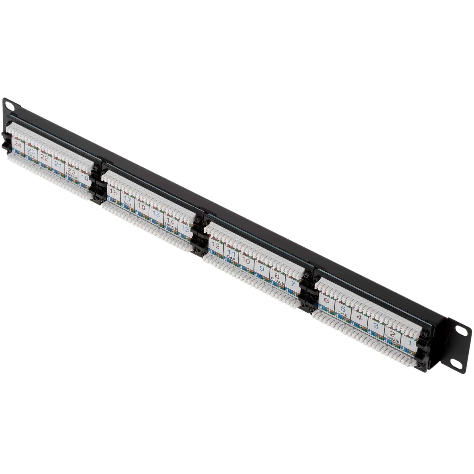 RackMatic - Patch panel 24 RJ45 Cat.6 UTP 1U nero