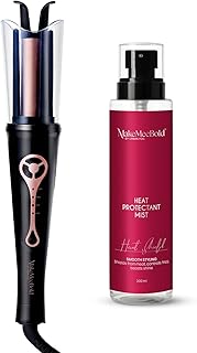 Urban Yog MakeMeeBold Automatic Hair Curler & Heat Protectant Spray | 2-Way Rotating Curling Iron with 4 Heat Settings | Salon-Style Curls with Protection up to 230°C / 450°F