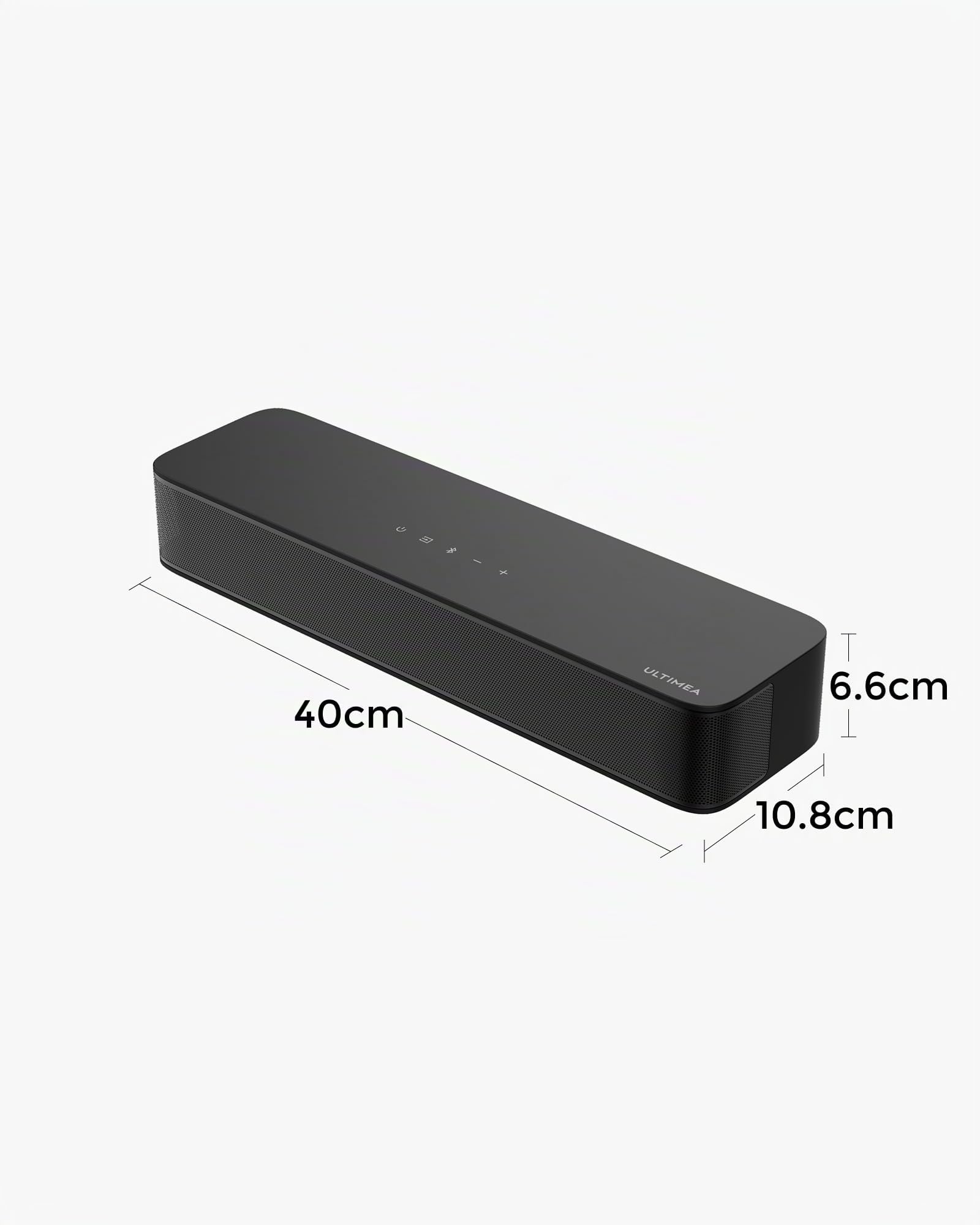 ULTIMEA 2.1 Ch Soundbar Per TV, Subwoofer Integrato, All-In-One Per PC E Giochi. App Controllo, OPT/AUX Ingressi, Montaggio A Parete