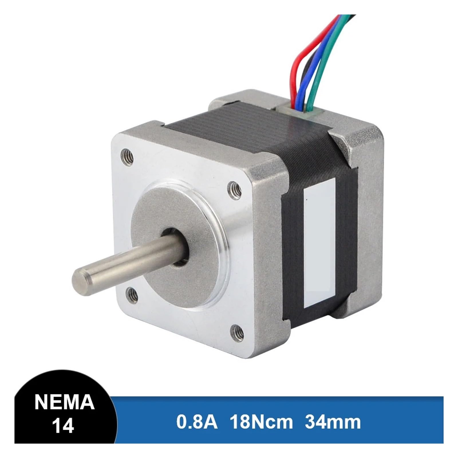 Motor paso a 18Ncm 0.8A 4 hilos Nema14 Bipolar 1.8deg 3D CNC Robot
