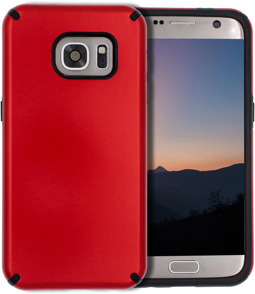 Samsung Galaxy S7 Case,Galaxy S7 Case,SENON Slim-fit Shockproof Anti-Scratch Anti-Fingerprint Protective Case Cover for Samsung Galaxy S7,Red