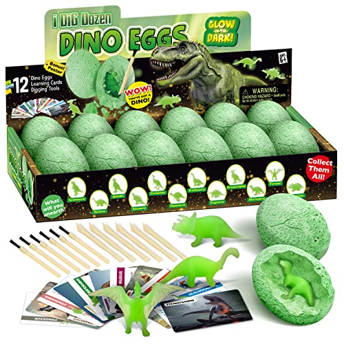 Dr.Daz - Oeuf De Dinosaur Fluorescent, Kit De Jouet De Dinosaure Scientifique, Enfants De 6 Ans Et Plus,Jouet Éducatif De Fouille Archéologique Stem, Cadeau...