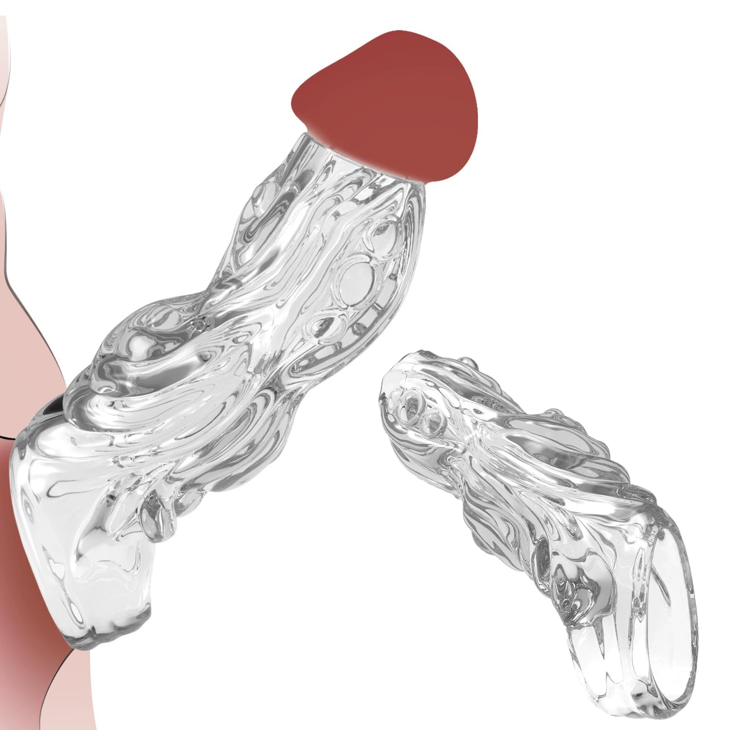 Penis Sleeve Pump Male Sex Toy for Men Transparent Penis Extender Realistic Dildo Cock Ring Sleeve Adult Toys