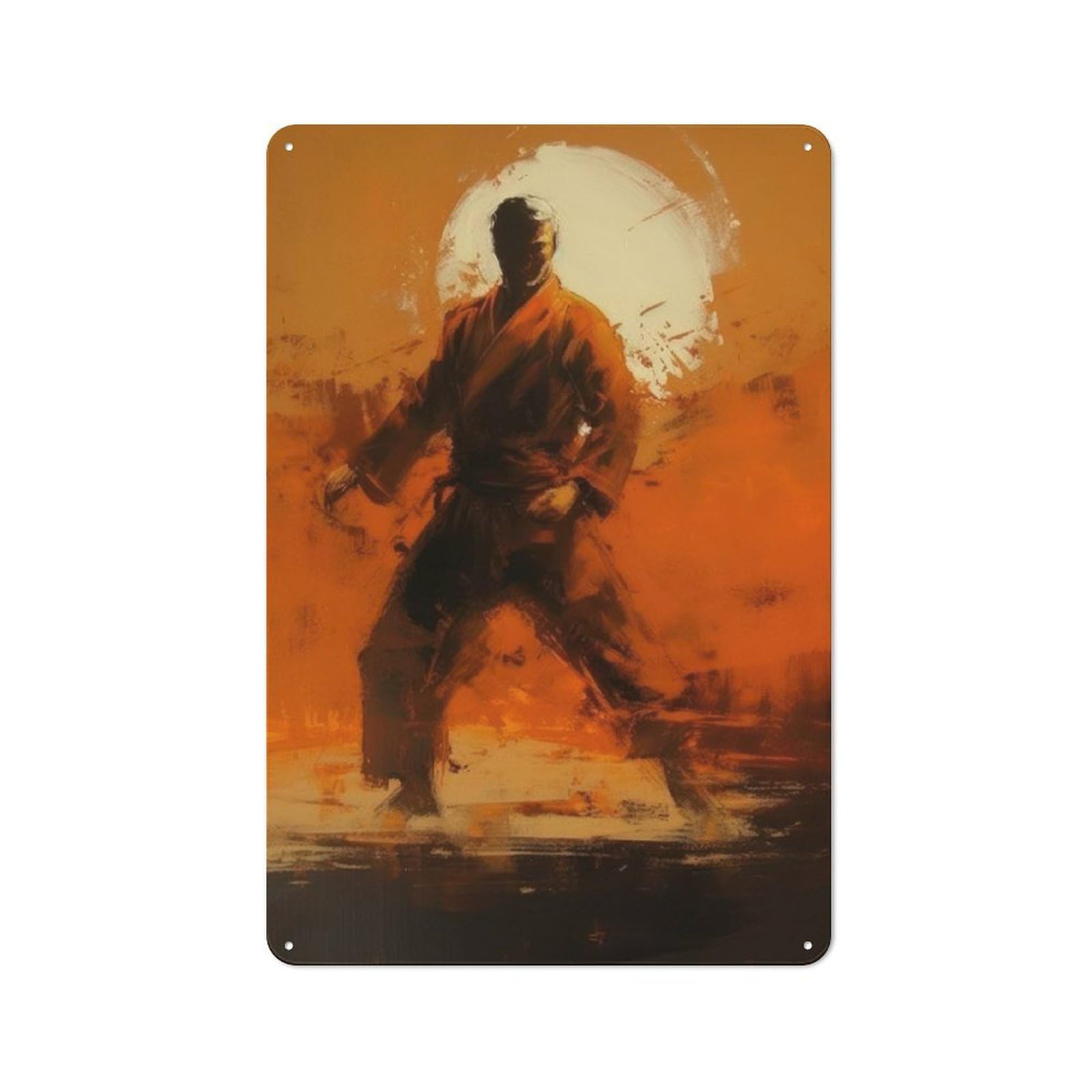 Junmoney Graceful Karate Art Industrial-Style Metal Plaque 30X20cm For Hallway Wall, A Winter Wall Decor Update For Hallway Decor Lovers