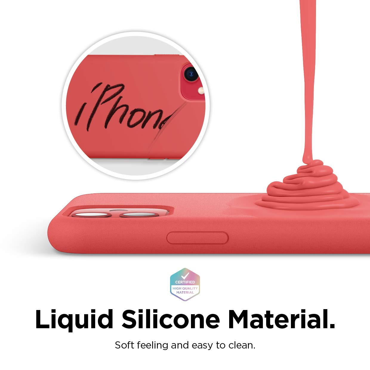 elago Cover Silicone Liquido Custodia Compatibile con iPhone 11 Case (6.1”), Silicone Liquido Premium, Protezione a 3 Strati Full Body, Case Antiurto (Rosso)