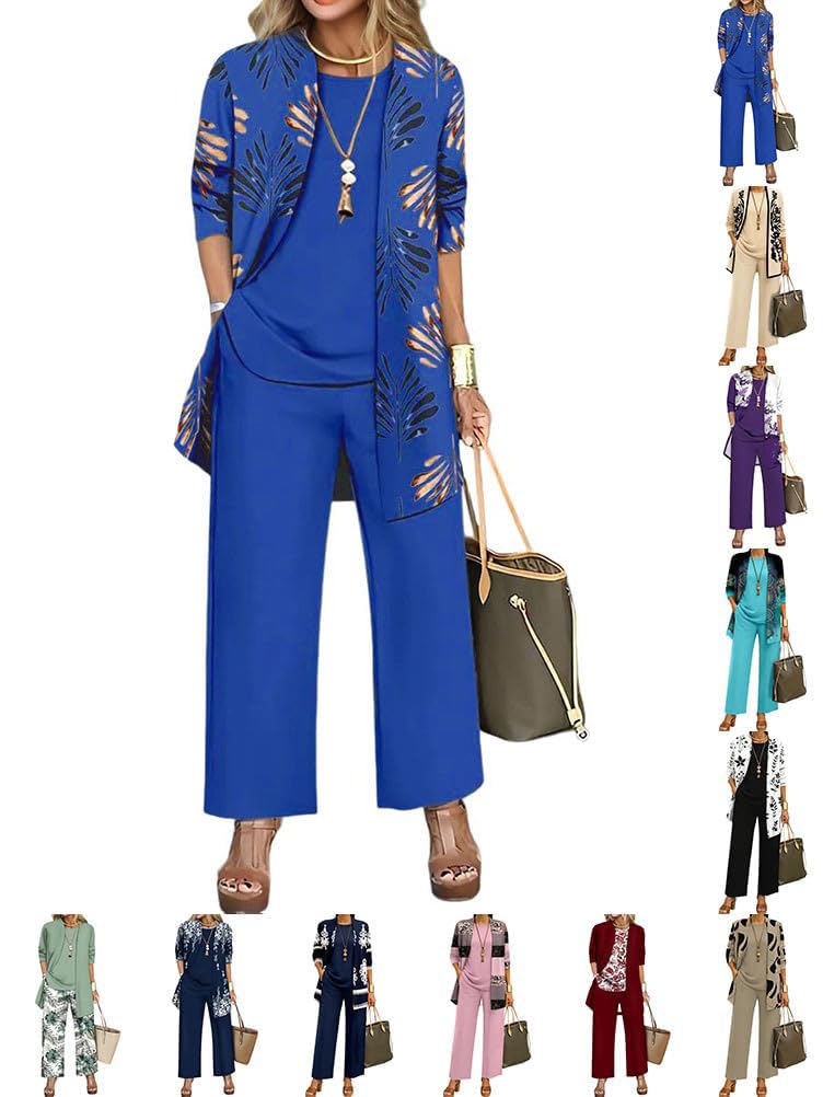 shownicer Completo Donna Elegante Tailleur 3 Pezzi Set Completi di Pantaloni Casual Completo da Cerimonia Set per Business e Matrimoni