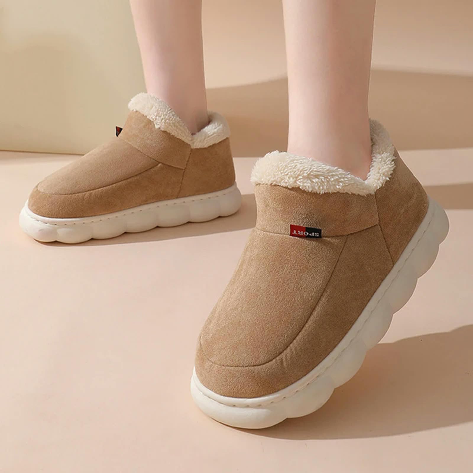 Pantofole Invernali in Cotone Peluche da Uomo Piatto Pantofole Inverno All'aperto Soffice Uomo Caldo in Cotone Stivali Accoglienti in Pelliccia- Blue1-44-45 (fit42-43)