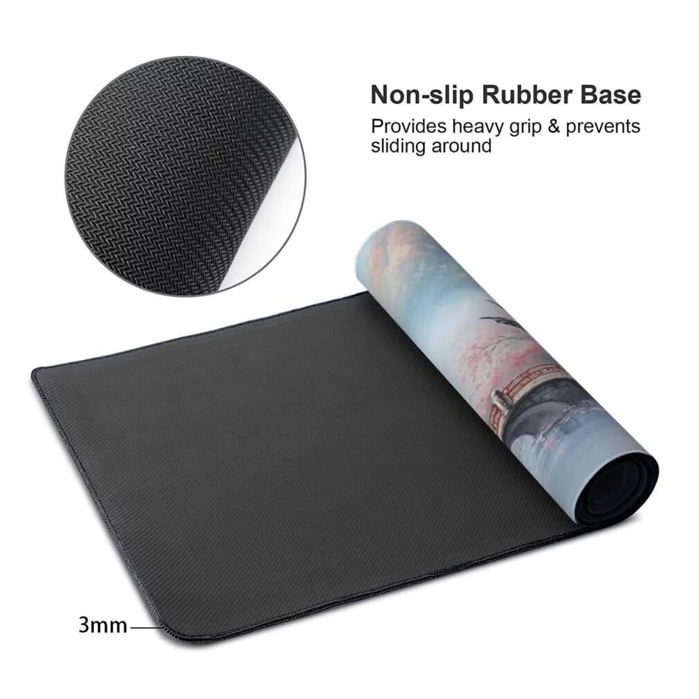 Alfombrilla Raton XXL 1000 x 500 x 3 mm, Mouse Pad Grande Gaming, Alfombrilla de Raton Japonés Mousepad Lavable Desk Mat para Juegos Y Oficina, Impermeable y Antideslizante (Torre Puente) -MP737