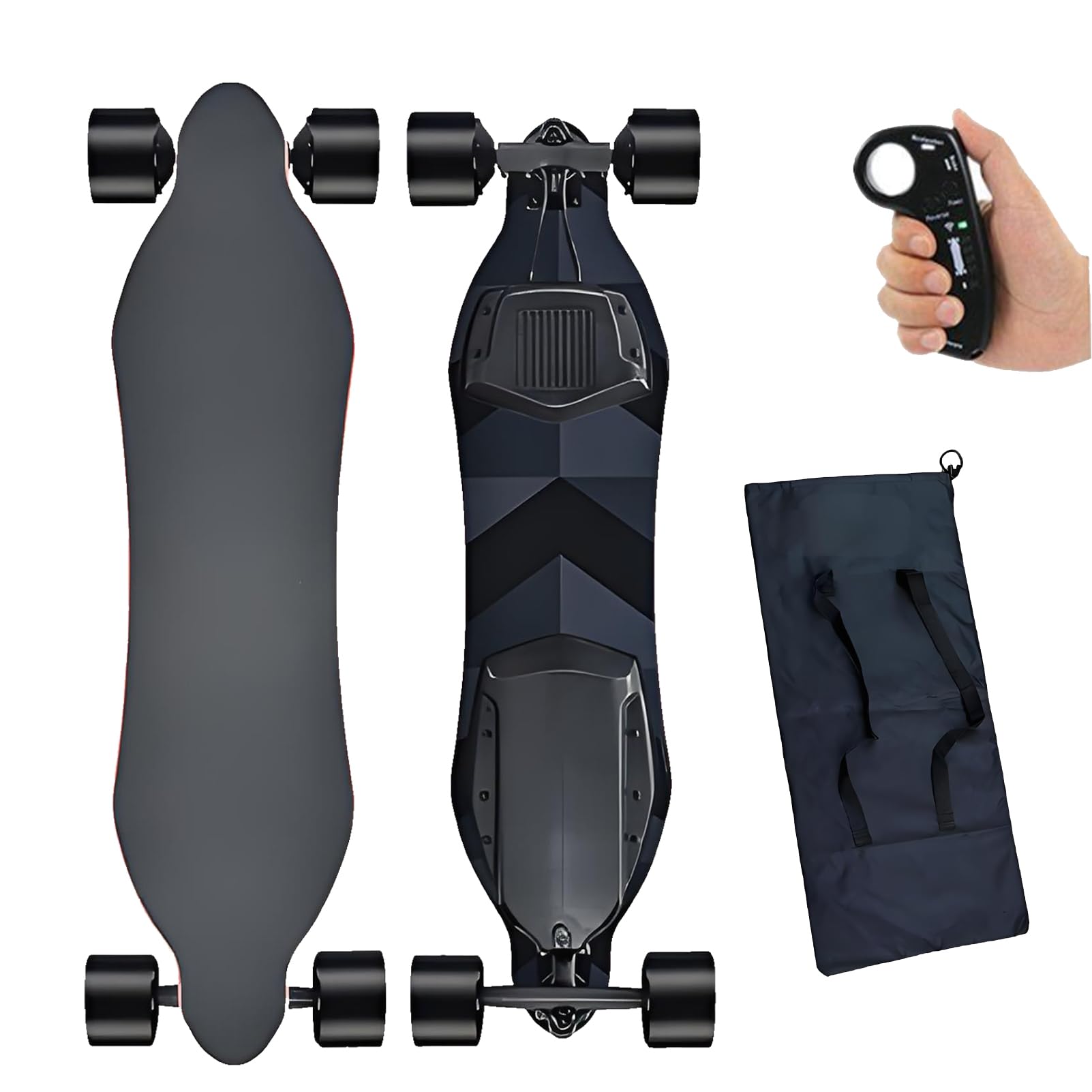 Elektryczna deskorolka longboard, elektryczna deskorolka, prędkość maksymalna 40 mil na godzinę, ładowność 150 kg, do jazdy po akademiku i mieście. Grey