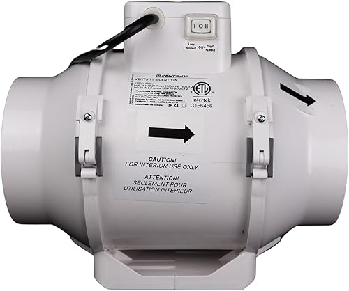Miniatura 4 de VENTS -US - TT Silent 125 - Ventilador de conducto en línea de ventilación de flujo mixto para aplicaciones de conductos de alta presión estática,