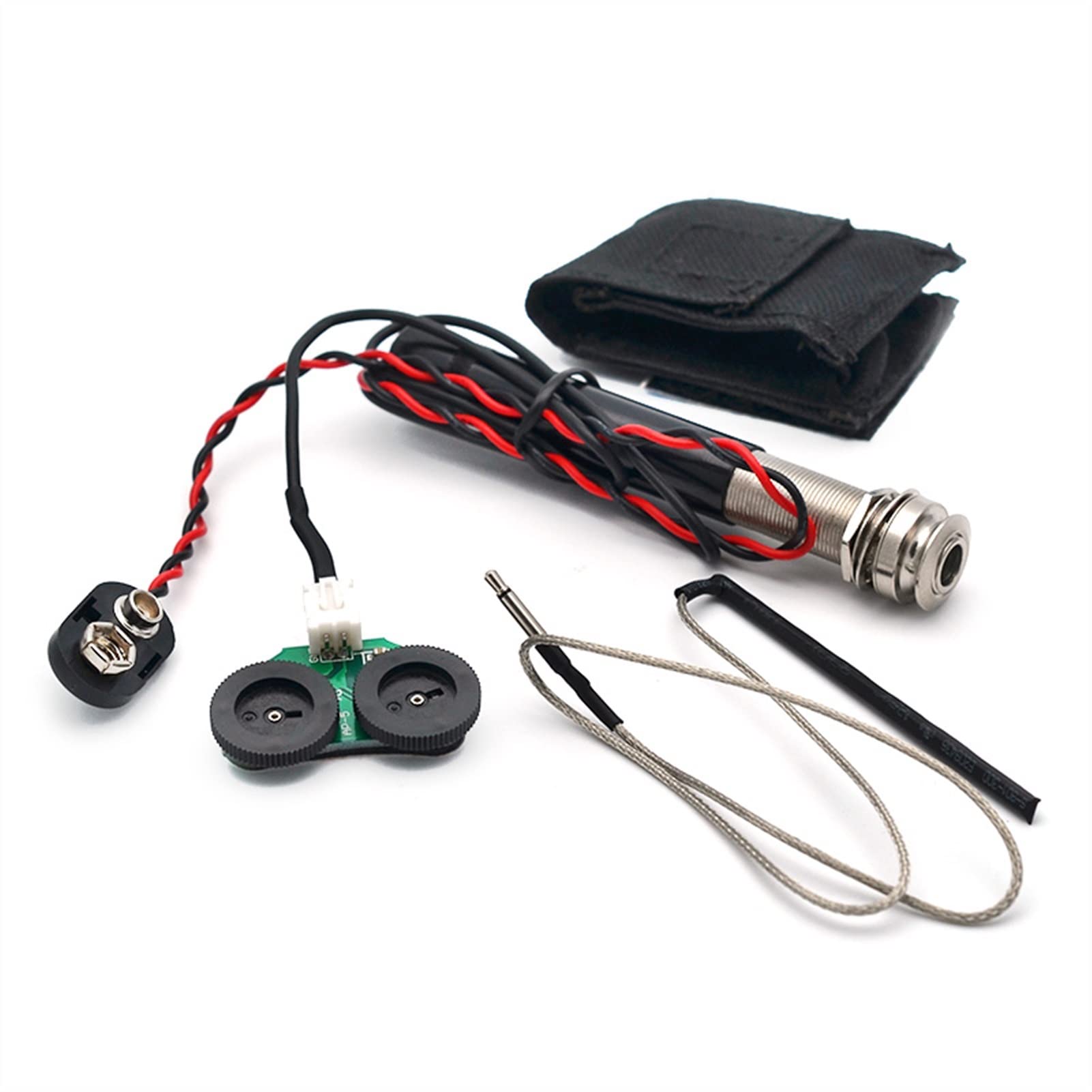 FLFL Pickup Acustico Kit di Pickup per Chitarra di Preamplificatore di Uscita di Endpin con Volume E Manopola di Controllo del Volume E Tono per Chitarra Acustica