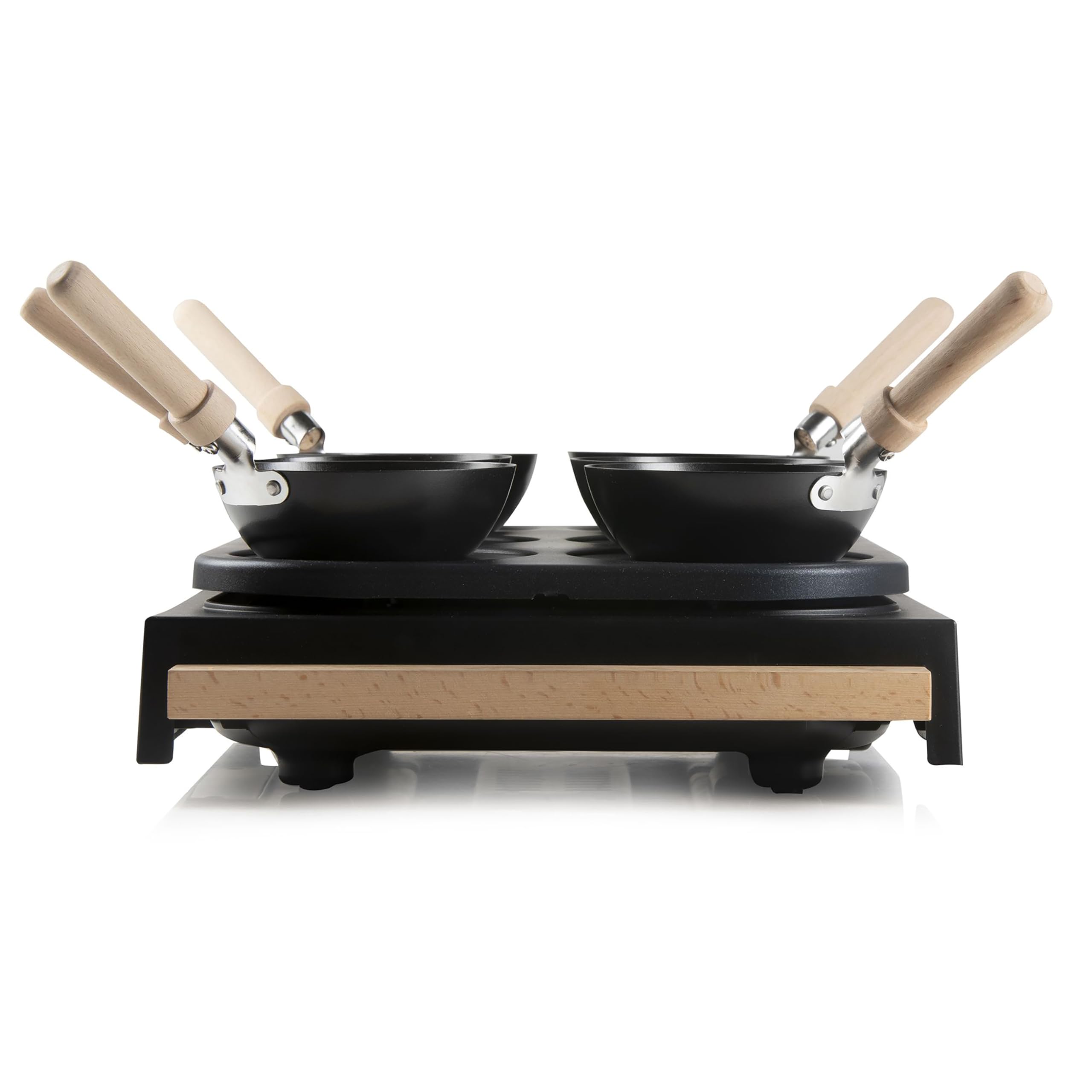 DOMO DO8719W Gourmet-Set Wok-Set/Pancake- Holzdesign - 6 Personen