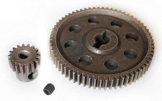 11184 & 11119 Differential Steel Metal Main Gear 64T & Motor Gear 17T Combo for RC HSP 1/10 Car Truck