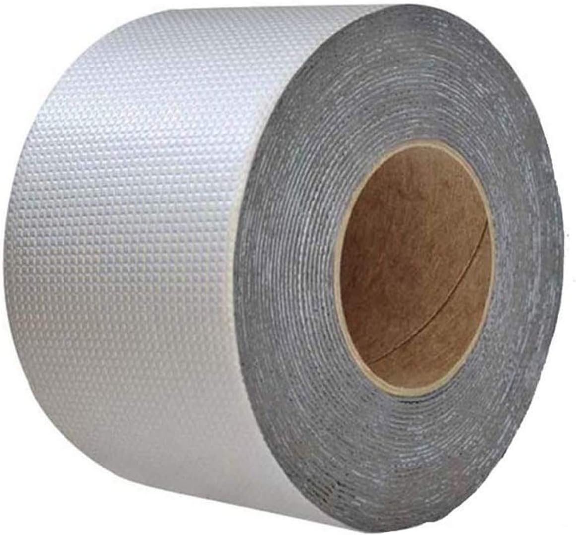 Butyl Rubber Aluminium Foil Tape, Super Waterproof Flashing Tape for Wall, Pipe, Chimney, Roof, Boat Repair (5cm*10m)