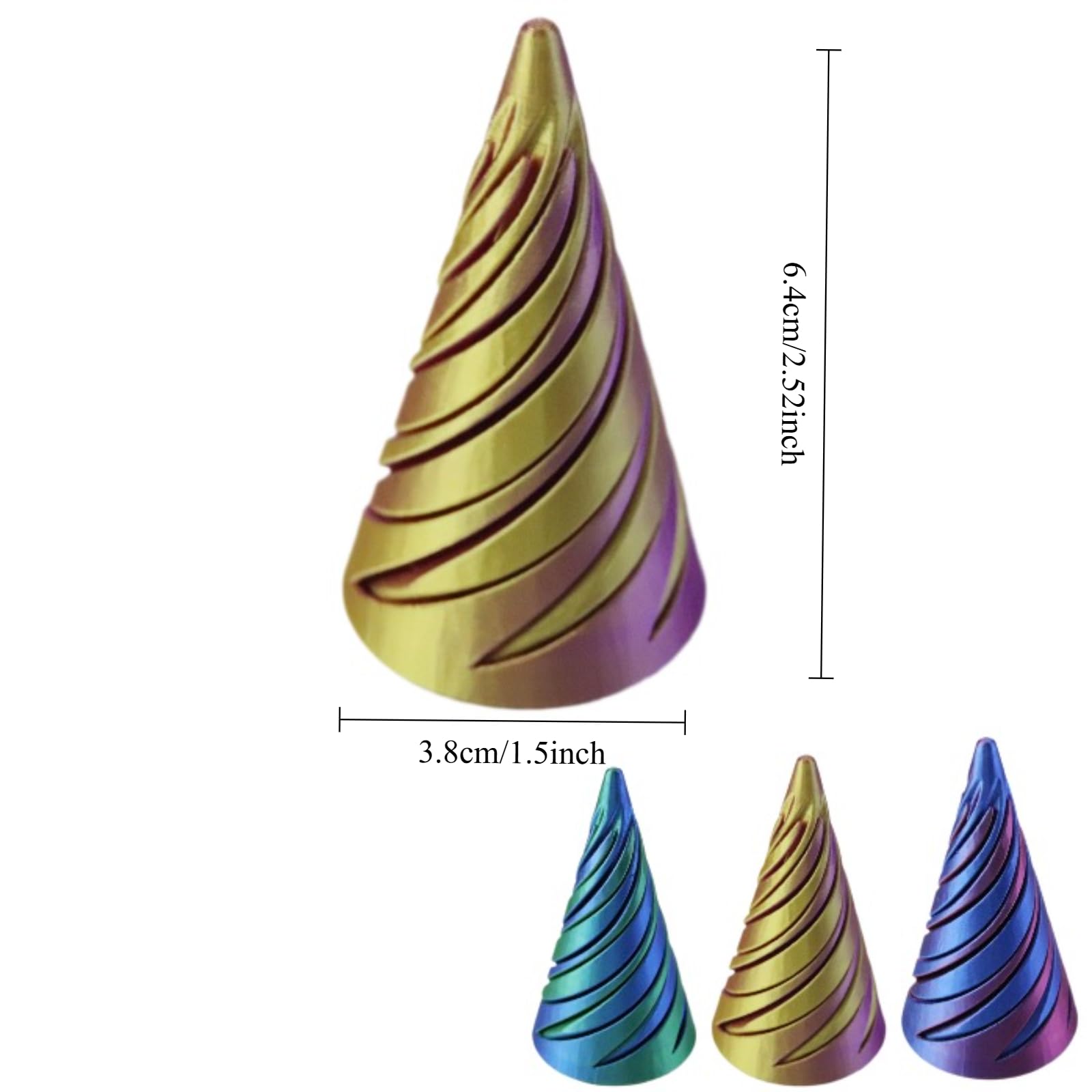 3pcs cone pyramid 3D printed decompression toys three dimensional structure fingertip toy push push two color splicing mini pressure reducing desktop decoration Impossible Pyramid Home Office Gifts - Image 2