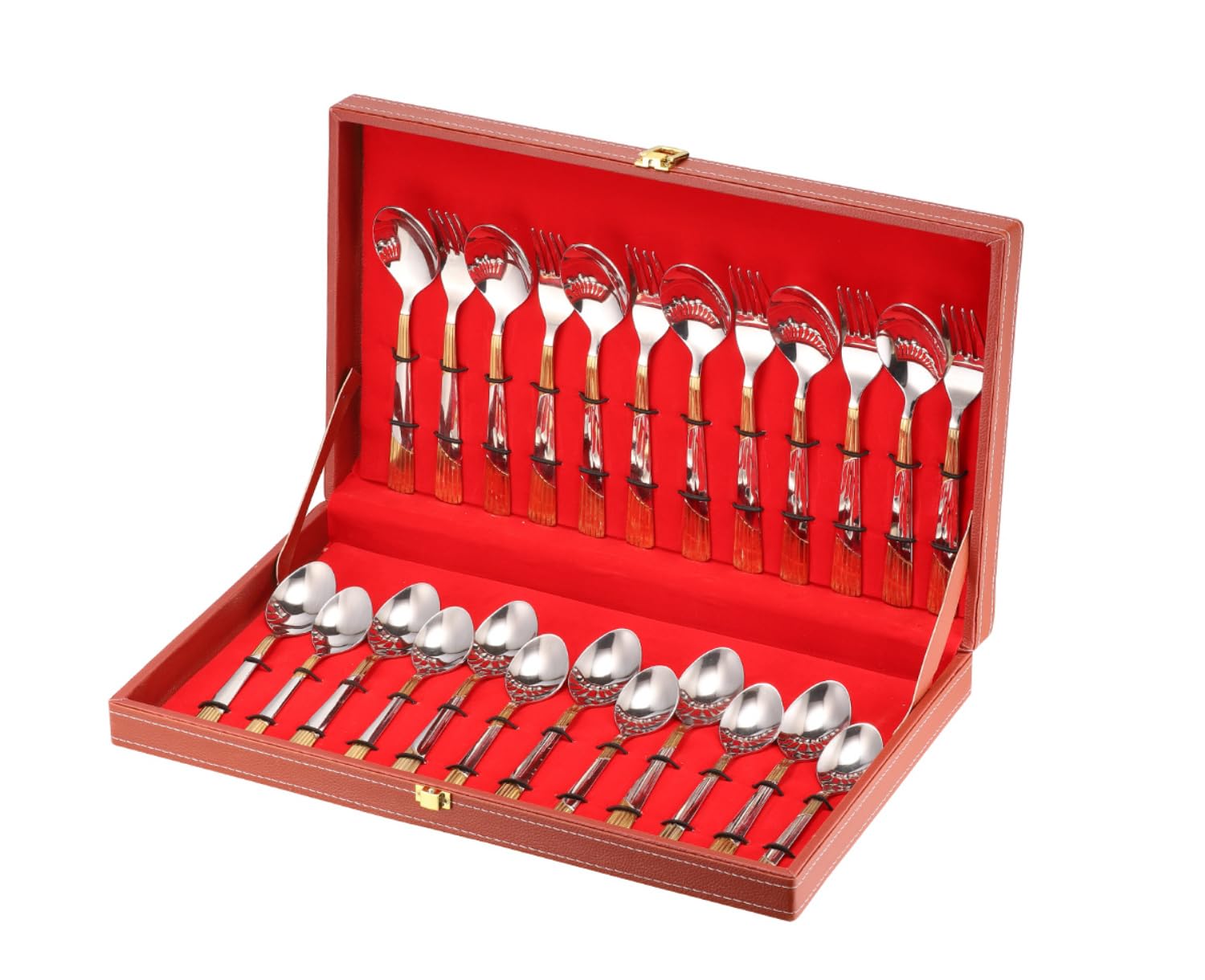 Sanjeev Kapoor Stainless Steel 24 Pcs Cutlery Set in Leatherette