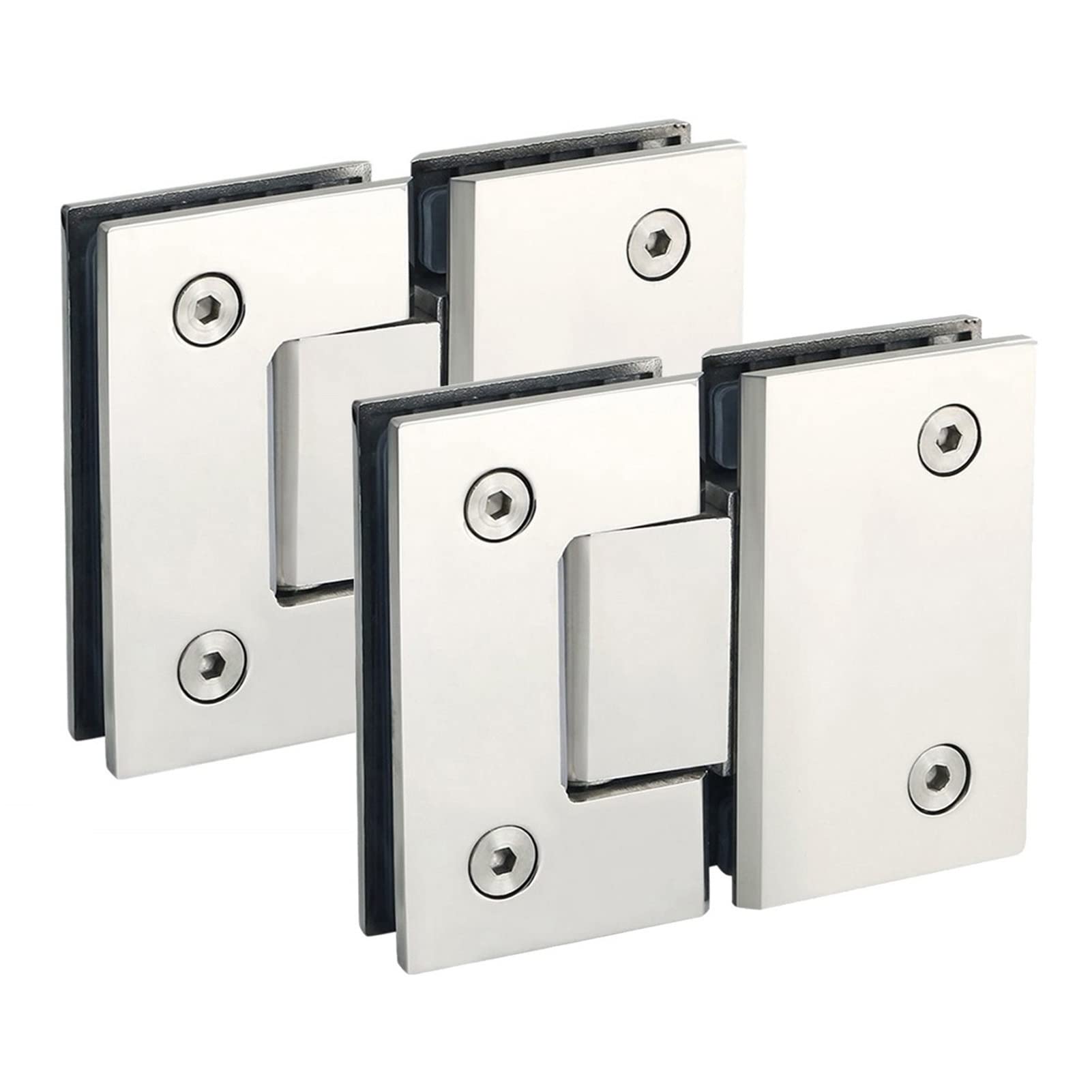 Aunangljscs One Color 2 Pack Heavy Duty 180° Glass Door Hinge Cabinet Showcase Clip Frameless Pivot Shower Replacement Parts