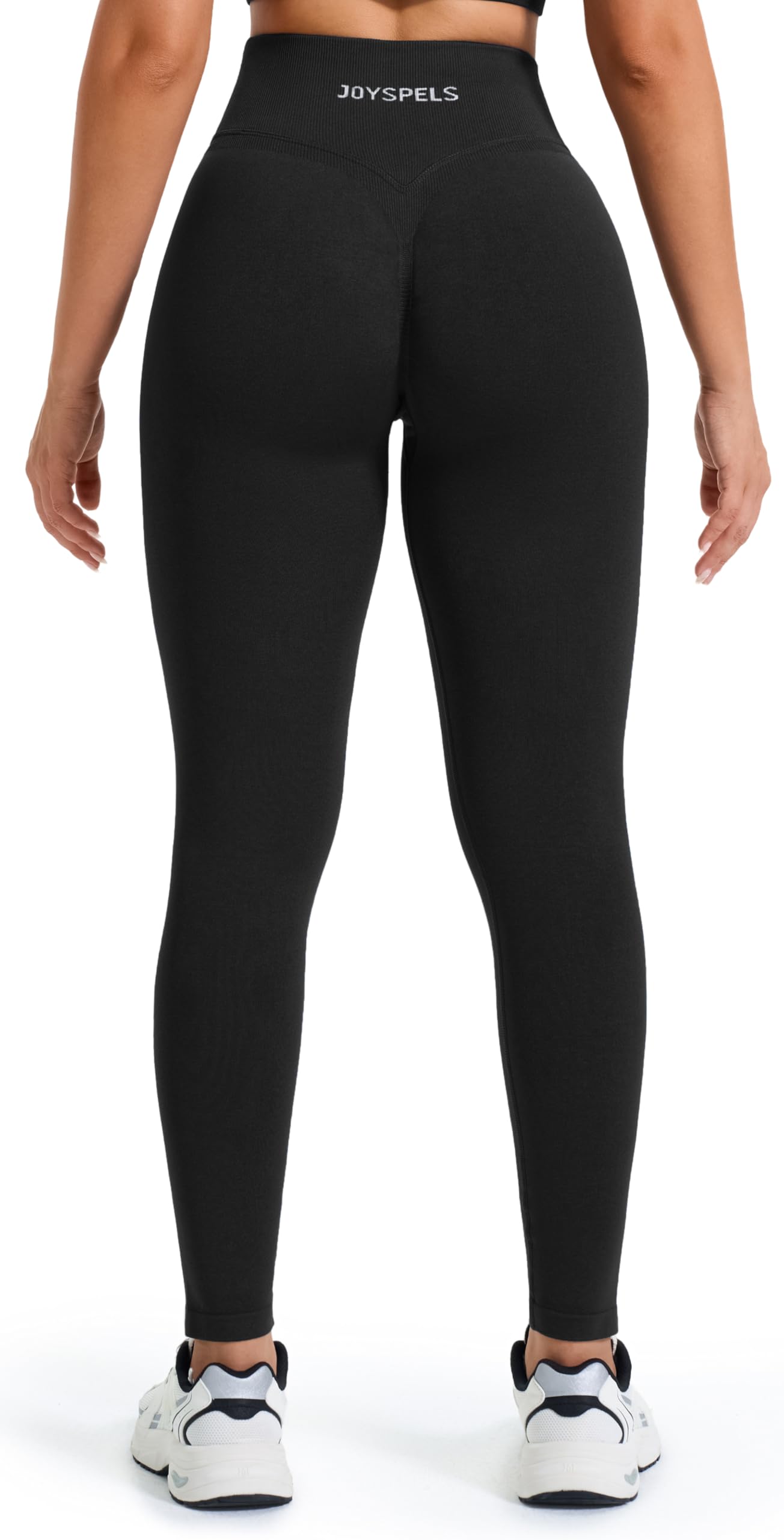 JOYSPELS Scrunch Butt Leggings Damen, Gym V Förmige Bund High Waist Sport Booty Lifting Po Push Up Seamless Blickdicht Shape Sporthose Lang